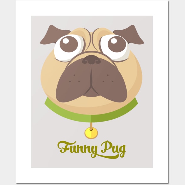 Funny pug dog Wall Art by This is store